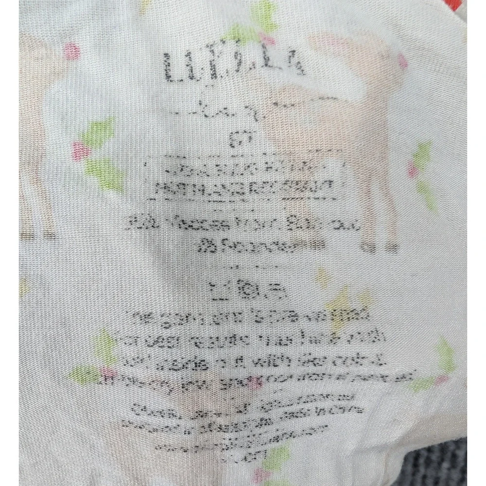 Lu Ella Bamboo Pajama Set Kid 5T Reindeer 220gsm Comfort Novelty Holiday Natural
